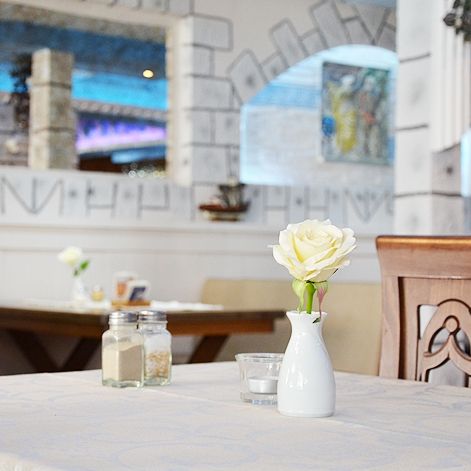 Tischdekoration im Lokal